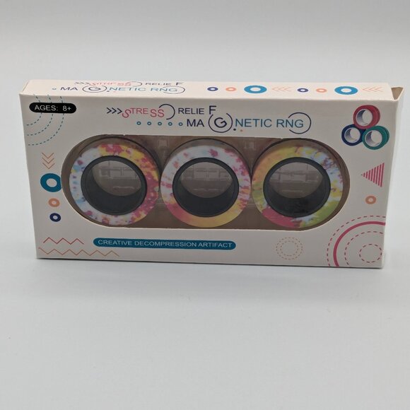 Stress Relief Magnetic Rings Game Set, Ages 8+, New in Box - Picture 1 of 5